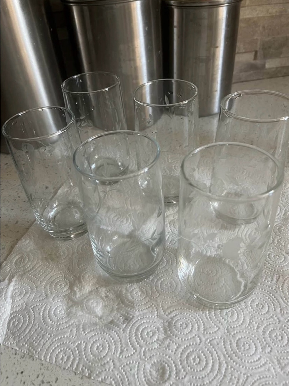 Princess House Clear Glass Drinking Tumblers - Set of 6